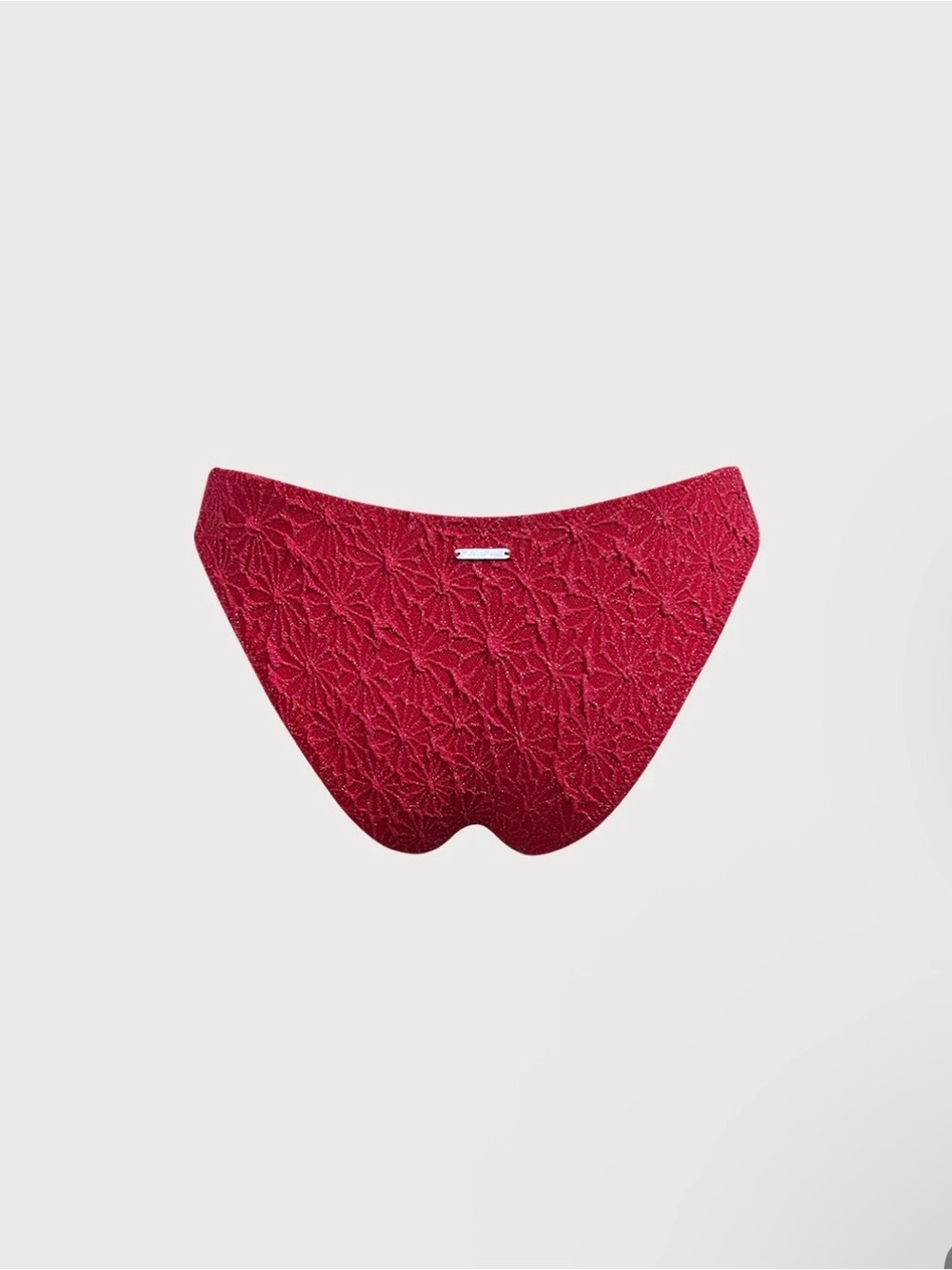 Berlook Wine Red Sparkle Textured Underwire Top & Full Coverage Bottom- Swim Set - Picture 9 of 13
